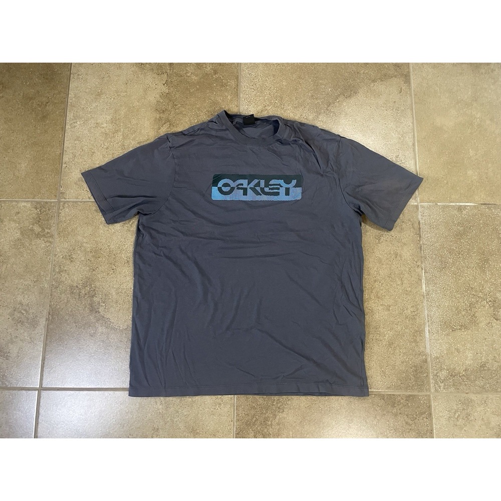 Oakley Men's Gray Mens XL Crew Neck Short Sleeve Graphic Logo T-Shirt Regular